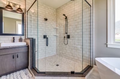Minimalist Shower with Black Framing