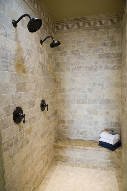 Walk-in Shower with Multiple Shower Heads